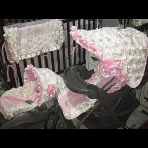 Car seat and stroller system with customized cover